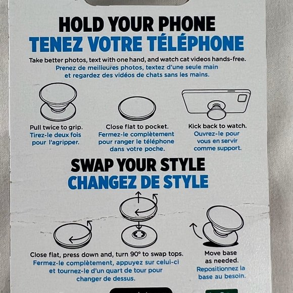 PopSockets PopGrip with Swappable Top for Phones and Tablets - Black - Picture 3 of 5